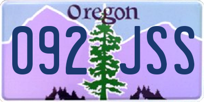 OR license plate 092JSS