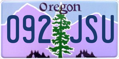 OR license plate 092JSU