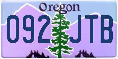 OR license plate 092JTB