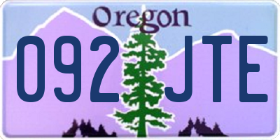 OR license plate 092JTE