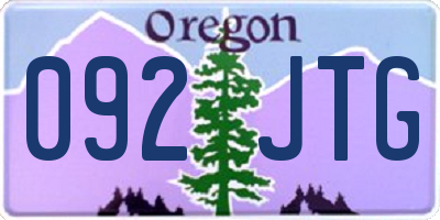 OR license plate 092JTG