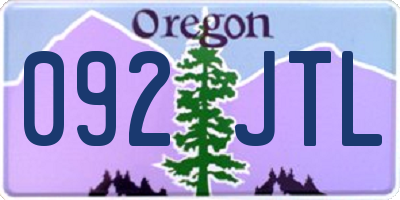 OR license plate 092JTL