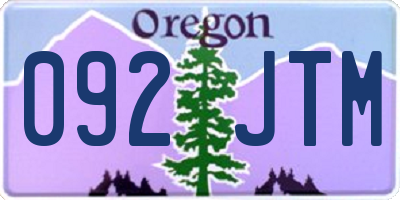 OR license plate 092JTM