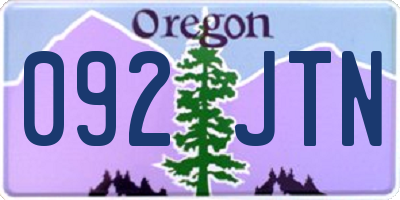 OR license plate 092JTN