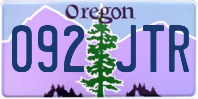 OR license plate 092JTR