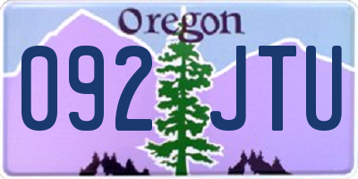 OR license plate 092JTU
