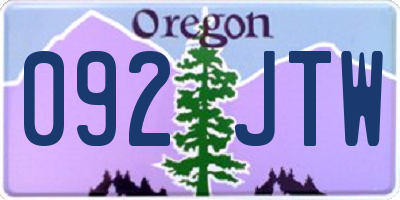 OR license plate 092JTW