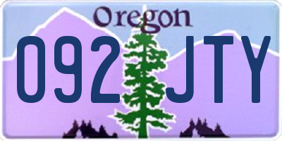 OR license plate 092JTY