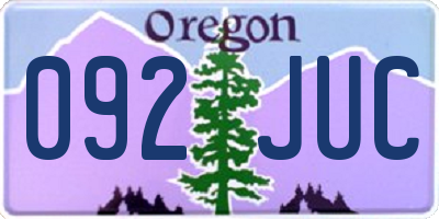 OR license plate 092JUC