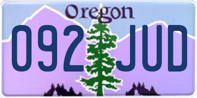 OR license plate 092JUD