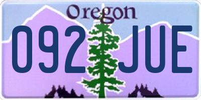 OR license plate 092JUE
