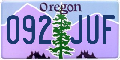 OR license plate 092JUF