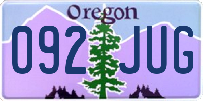 OR license plate 092JUG
