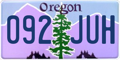 OR license plate 092JUH