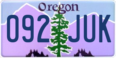 OR license plate 092JUK