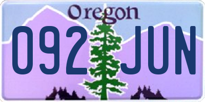 OR license plate 092JUN