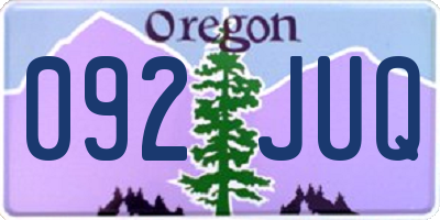 OR license plate 092JUQ