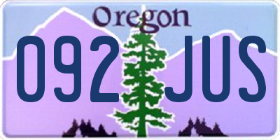 OR license plate 092JUS