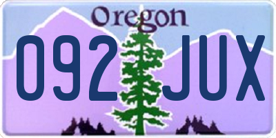 OR license plate 092JUX