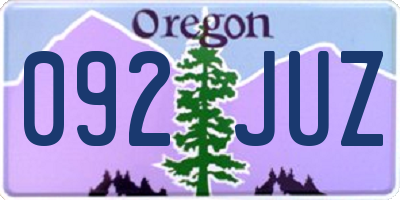 OR license plate 092JUZ