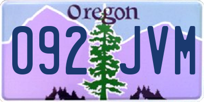 OR license plate 092JVM