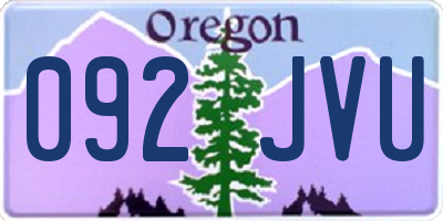 OR license plate 092JVU