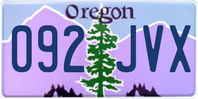 OR license plate 092JVX