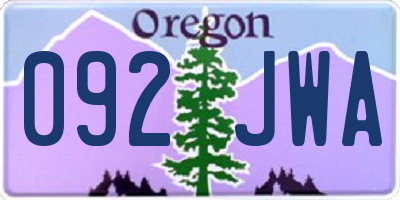 OR license plate 092JWA