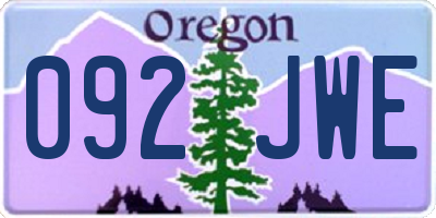 OR license plate 092JWE