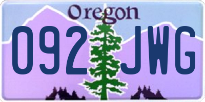 OR license plate 092JWG