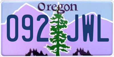 OR license plate 092JWL