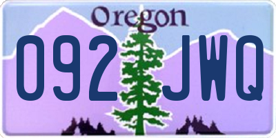 OR license plate 092JWQ
