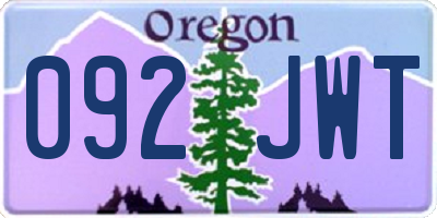 OR license plate 092JWT