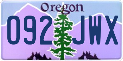 OR license plate 092JWX