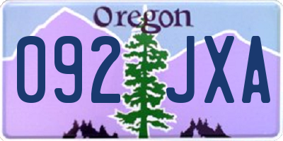 OR license plate 092JXA
