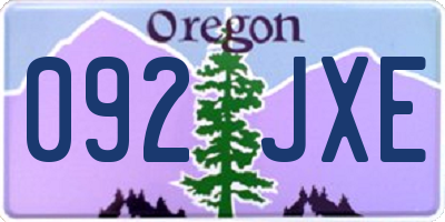 OR license plate 092JXE
