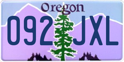 OR license plate 092JXL
