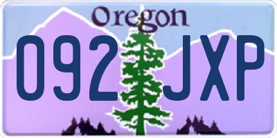 OR license plate 092JXP