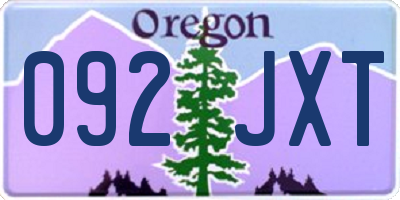 OR license plate 092JXT