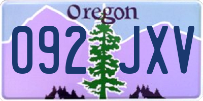 OR license plate 092JXV