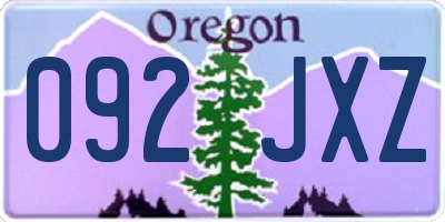 OR license plate 092JXZ