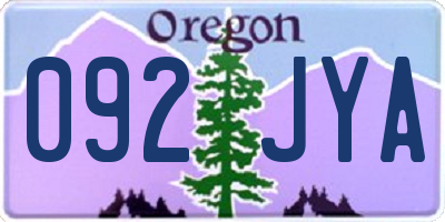 OR license plate 092JYA