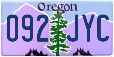 OR license plate 092JYC