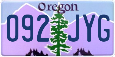 OR license plate 092JYG