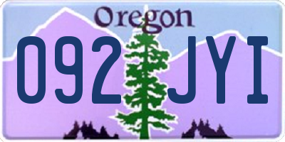 OR license plate 092JYI