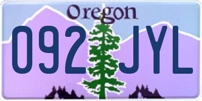 OR license plate 092JYL