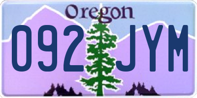 OR license plate 092JYM