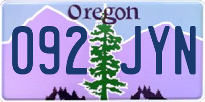 OR license plate 092JYN
