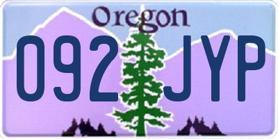 OR license plate 092JYP