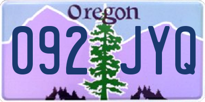 OR license plate 092JYQ